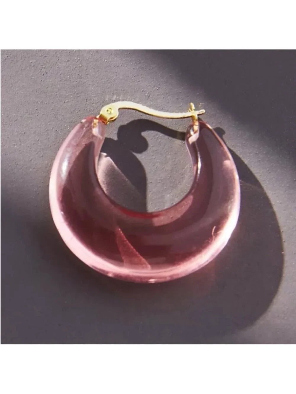 New! Anthropologie Plum Resin Hoop Earrings (2006) NWOT